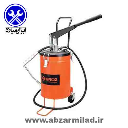 گریس پمپ سطلی دستی 20 کیلویی چرخ‌دار گروز مدل VGP/20