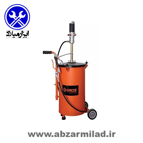 گریس پمپ سطلی 12 کیلویی چرخ دار گروز مدل BGRP12/T