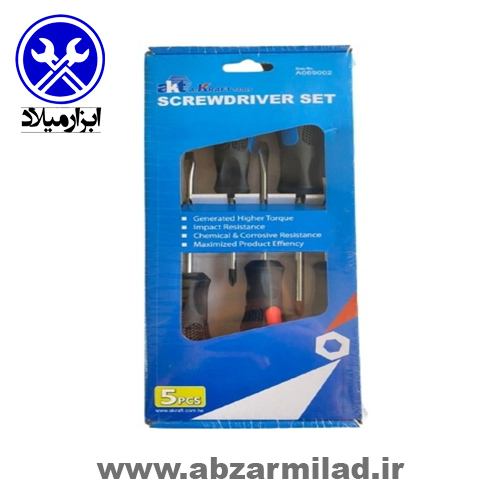 پیچ گوشتی ضربه خور 5 عددی AKT