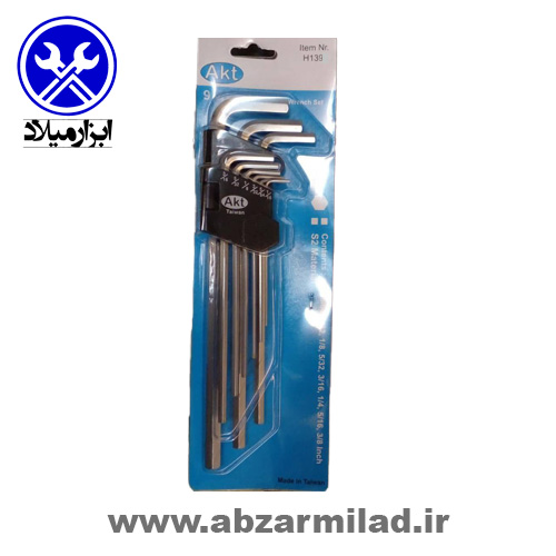 آچار آلن فوق بلند 9 عددی AKT مدل H139