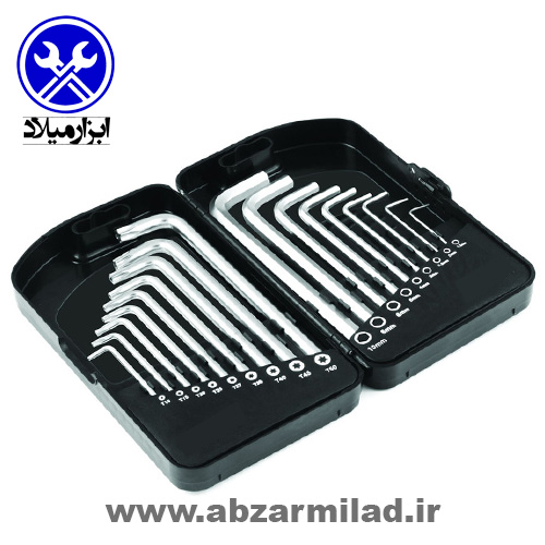 آچار آلن سر گرد و ستاره ای فوق بلند 18 عددی AKT