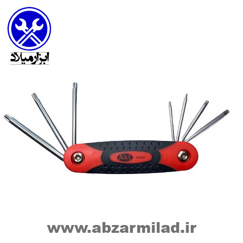 آلن چاقویی ستاره‌ای 7 عددی بدنه آلومینیومی AKT مدل H31702 