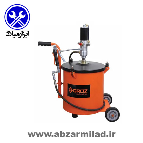 گریس پمپ بادی سطلی 20 کیلویی چرخ دار گروز مدل BGRP20/T