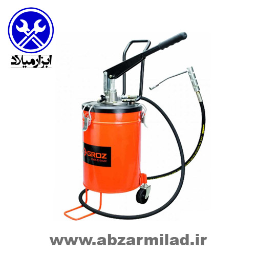 گریس پمپ سطلی دستی 10 کیلویی چرخ دار گروز مدل VGP-10